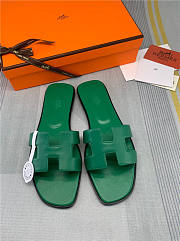 Hermes Oran Sandal Green Leather - 6