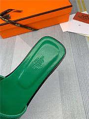 Hermes Oran Sandal Green Leather - 5