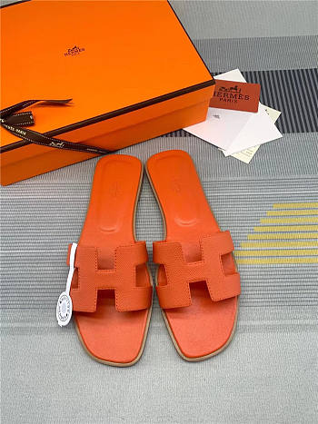 Hermes Oran Sandal Orange Calfskin