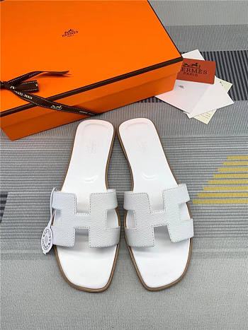 Hermes Oran Sandal White Calfskin