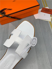 Hermes Oran Sandal White Leather - 6