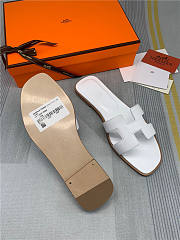 Hermes Oran Sandal White Leather - 3