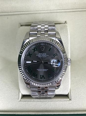 Rolex Datejust Watch Black Silver 41mm