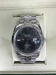 Rolex Datejust Watch Black Silver 41mm - 2