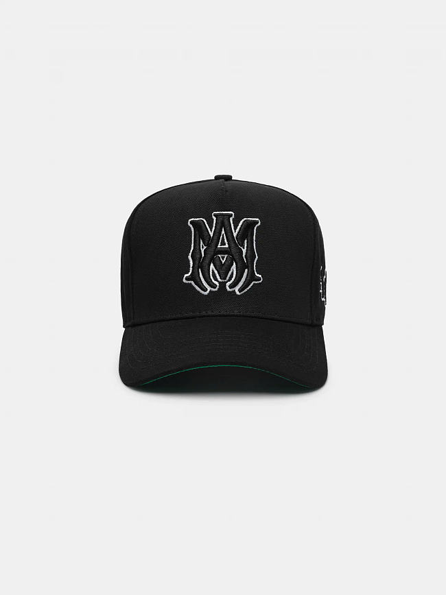 MA STAGGERED AMIRI FULL CANVAS HAT BLACK BLACK - 1