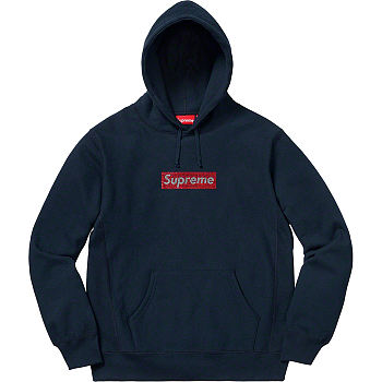 Supreme 19ss Swarovski Box Logo Hoodie Black