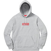 Supreme 19ss Swarovski Box Logo Hoodie Grey - 1