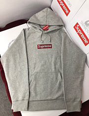 Supreme 19ss Swarovski Box Logo Hoodie Grey - 4