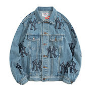 Supreme Jacket Black Denim Logo - 5
