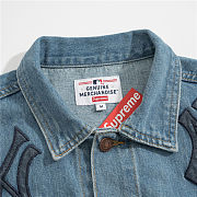 Supreme Jacket Black Denim Logo - 4