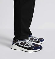 Dior B30 Sneaker Anthracite Gray Mesh with Black Blue - 4