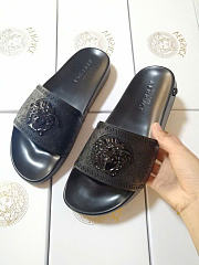 Versace Palazzo Medusa-Plaque Slides Black - 4