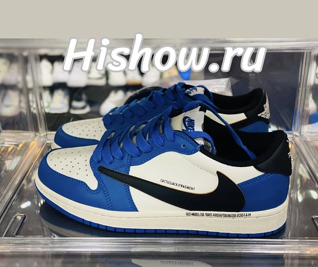Air Jordan 1 Low Black Blue Travis Scott Fragment DM7866-140 - 1