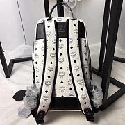 MCM Backpack Black White Polyester Size 42CM - 2