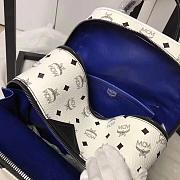MCM Backpack Black White Polyester Size 42CM - 4