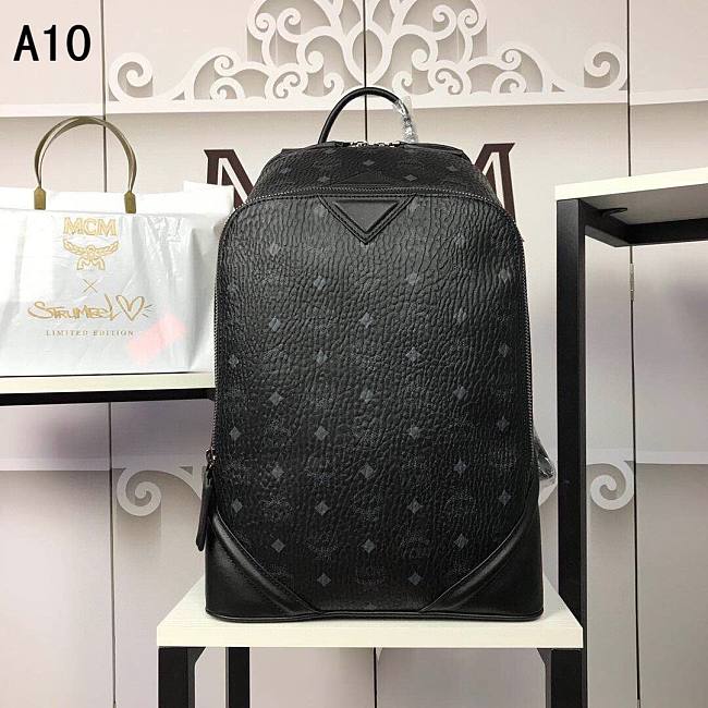 MCM Backpack Black Polyester Size 42CM - 1