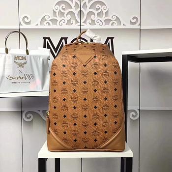 MCM Backpack Brown Polyester Size 42CM