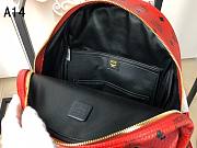 MCM Stark Backpack In Visetos Red 33x27x13CM - 5