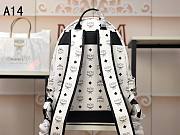 MCM Stark Backpack In Visetos White 33x27x13CM - 3
