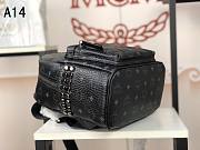 MCM Stark Backpack In Visetos Black 33x27x13CM - 3