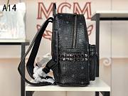 MCM Stark Backpack In Visetos Black 33x27x13CM - 6
