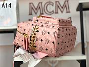 MCM Stark Backpack In Visetos Pink 33x27x13CM - 4