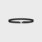 Celine Belt Taurillon Black Silver - 5