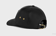 Celine Triomphe Baseball Cap in Lambskin Black - 4