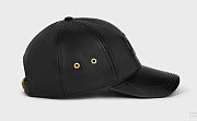 Celine Triomphe Baseball Cap in Lambskin Black - 3