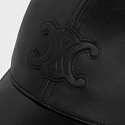 Celine Triomphe Baseball Cap in Lambskin Black - 2