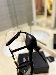 Saint Laurent Cassandre Logo Plaque Sandals Black - 4