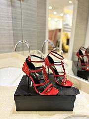 Saint Laurent Cassandre Logo Plaque Sandals Red - 6
