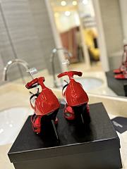 Saint Laurent Cassandre Logo Plaque Sandals Red - 4