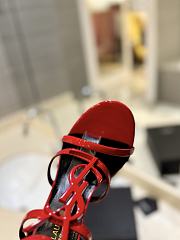 Saint Laurent Cassandre Logo Plaque Sandals Red - 2