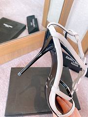 Saint Laurent Cassandre Logo Plaque Sandals White - 5