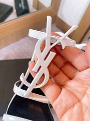 Saint Laurent Cassandre Logo Plaque Sandals White - 3