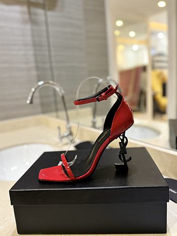 Saint Laurent Opyum Heeled Sandals Red 10.5cm