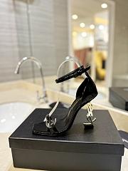 Saint Laurent Opyum Open Toe Sandals Black 10.5cm - 1