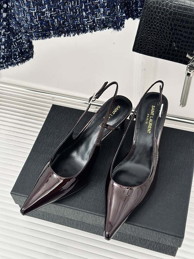 Saint Laurent Pumps Purple 8CM - 1