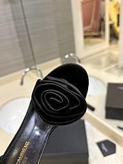 Saint Laurent Sandals Black Rose 9cm - 5