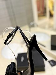 Saint Laurent Sandals Black Rose 9cm - 3