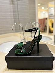 Saint Laurent Sandals Green Rose 9cm - 1