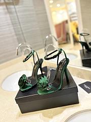 Saint Laurent Sandals Green Rose 9cm - 3