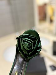 Saint Laurent Sandals Green Rose 9cm - 2