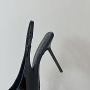 Saint Laurent Slingback Leather Pumps Black 10CM - 2