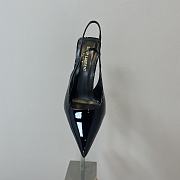 Saint Laurent Slingback Leather Pumps Black 10CM - 3