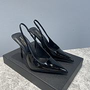 Saint Laurent Slingback Leather Pumps Black 10CM - 5