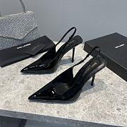 Saint Laurent Slingback Leather Pumps Black 10CM - 6