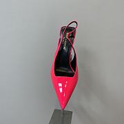Saint Laurent Slingback Leather Pumps Red 10CM - 6