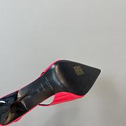 Saint Laurent Slingback Leather Pumps Red 10CM - 5